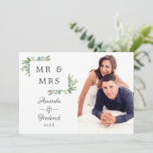 ウォーターカラークリスマスの夫婦写真 シーズンカード (スタンド正面)