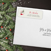 ウォーターカラークリスマスオーナメント差出人ラベル ラベル