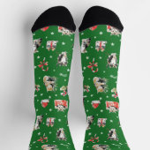 ウォーターカラークリスマスキャット ホイッシマル ソックス (上部)