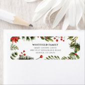 ウォーターカラークリスマスグリーン差出人住所 ラベル (インサイチュ)