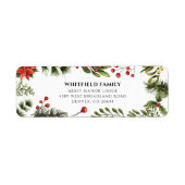 ウォーターカラークリスマスグリーン差出人住所 ラベル (正面)