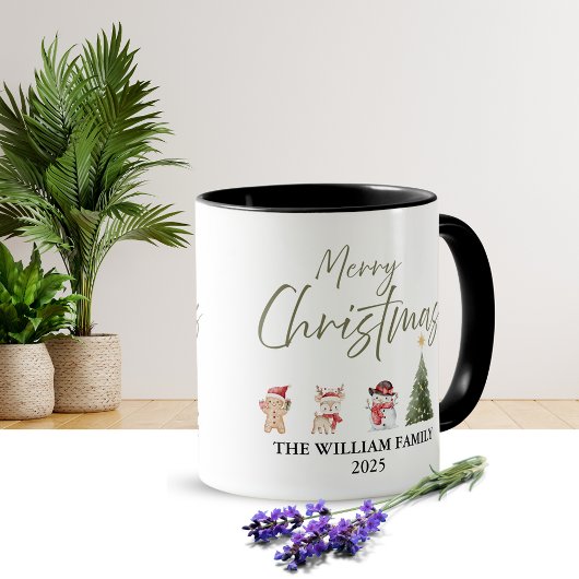 ウォーターカラークリスマスコーヒーマグ マグカップ