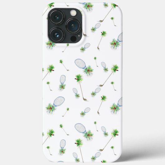 ウォーターカラークリスマスゴルフクラブとテニスラケット Case-Mate iPhoneケース (裏面)