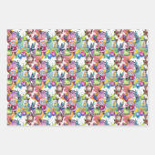 ウォーターカラークリスマスサンタクロックパステル ラッピングペーパーシート (正面2)