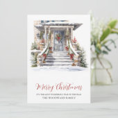 ウォーターカラークリスマスストーンハウス シーズンカード (スタンド正面)