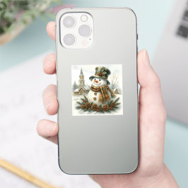 ウォーターカラークリスマススノーマン あったかウィンターホリデー シール