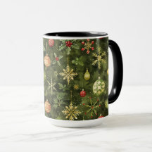 ウォーターカラークリスマスツリーオーナメント
