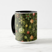 ウォーターカラークリスマスツリーオーナメント マグカップ (正面左)