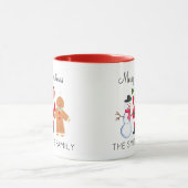 ウォーターカラークリスマスツリーサンタジンジャーブレッドマン マグカップ (中央)