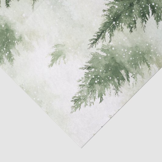 ウォーターカラークリスマスツリーホリデーパターン 薄葉紙 (詳細)