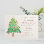 ウォーターカラークリスマスツリーホリデーパーティー招待状 招待状 (スタンド正面)