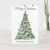 ウォーターカラークリスマスツリー写真折りたたみカード シーズンカード (正面)