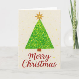 ウォーターカラークリスマスツリー カード