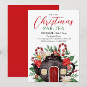 ウォーターカラークリスマステーパーティー  招待状 (正面/裏面)