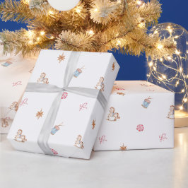 ウォーターカラークリスマストイラッピングペーパー ラッピングペーパー