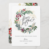 ウォーターカラークリスマスドードルリース シーズンカード (正面/裏面)