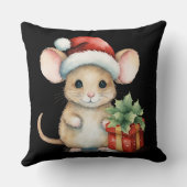 ウォーターカラークリスマスネズミ クッション (裏面)