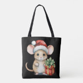 ウォーターカラークリスマスネズミ トートバッグ (裏面)