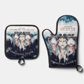 ウォーターカラークリスマスノームパーソナライズ 鍋つかみ&鍋敷きセット (正面)