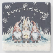 ウォーターカラークリスマスノーム オーダーメイド ストーンコースター (正面)