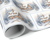 ウォーターカラークリスマスハウス ラッピングペーパー (ロールコーナー)