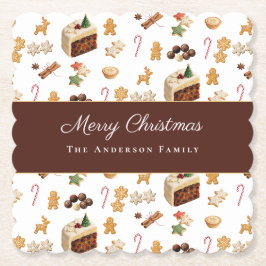 ウォーターカラークリスマスバイキング ホリデー ペーパーコースター