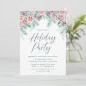 ウォーターカラークリスマスパイン&シトラスホリデーパーティー 招待状 (スタンド正面)