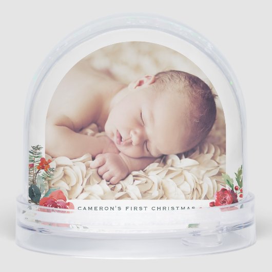 ウォーターカラークリスマスブーケベビー初めてのクリスマス (裏面)