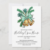 ウォーターカラークリスマスベルホリデーオープンハウス 招待状 (正面)