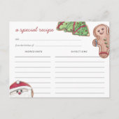 ウォーターカラークリスマスホリデークッキーレシピ ポストカード (正面)