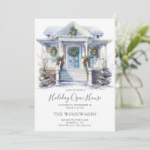 ウォーターカラークリスマスホリデーパーティー 招待状 (スタンド正面)