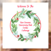 ウォーターカラークリスマスホリデーリースカスタム ウィンドウサイン (シート2)