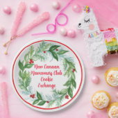 ウォーターカラークリスマスホリデーリースカスタム ペーパープレート (パーティー)