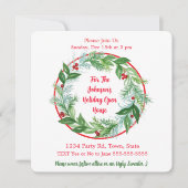 ウォーターカラークリスマスホリデーリースカスタム 招待状 (正面)