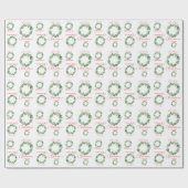 ウォーターカラークリスマスホリデーリース ラッピングペーパー (フラット)