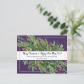 ウォーターカラークリスマスホリデー&2022年新年発注 ポストカード (スタンド正面)