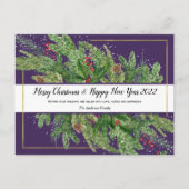 ウォーターカラークリスマスホリデー&2022年新年発注 ポストカード (正面)