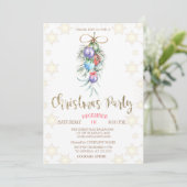 ウォーターカラークリスマスボールパーティー招待状 招待状 (スタンド正面)