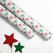 ウォーターカラークリスマスリボン ラッピングペーパー