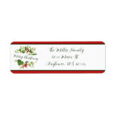 ウォーターカラークリスマスリースカスタムホリデイ ラベル (正面)