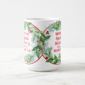 ウォーターカラークリスマスリースサンタ北極 コーヒーマグカップ (中央)
