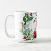 ウォーターカラークリスマスリースヴィンテージサンタ コーヒーマグカップ (左)