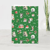 ウォーターカラークリスマス猫のカスタムフォト シーズンカード (裏面)