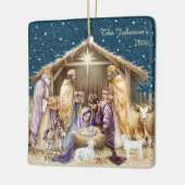 ウォーターカラークリスマス降誕の場面 セラミックオーナメント (左)