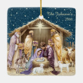 ウォーターカラークリスマス降誕の場面 セラミックオーナメント (裏面)