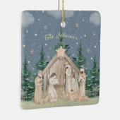 ウォーターカラークリスマス降誕の場面 セラミックオーナメント (右)