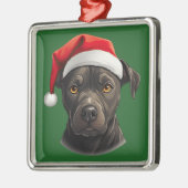 ウォーターカラークリスマス(犬)スタッフォードブルテリア メタルオーナメント (左)