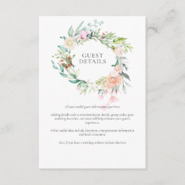 ウォーターカラーグリーナリーゲスト情報詳細 エンクロージャーカード