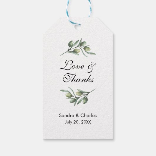ウォーターカラーグリーナリーサンキュー結婚式の引き出物 ギフトタグ (裏面)