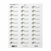 ウォーターカラーグリーナリーセージ緑差出人住所 ラベル (フルシート)